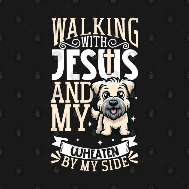 Jesus and dog - Soft-coated Wheaten Terrier by Modern Medieval Design