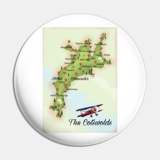 Cotswolds England travel map Pin