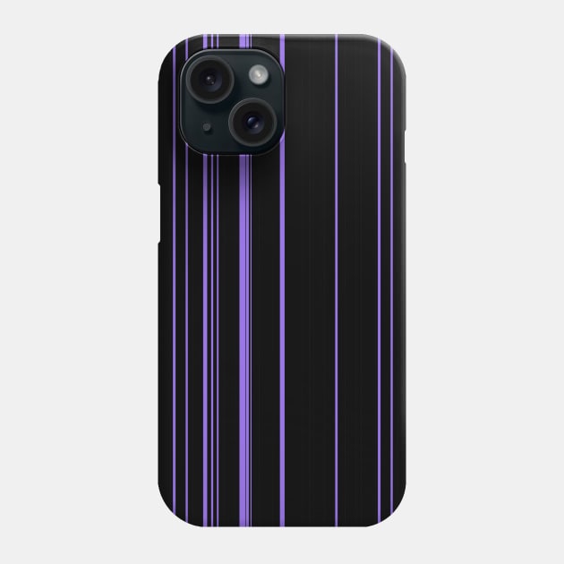 Vertical Purple Stripes on Black Background Phone Case by craftydesigns