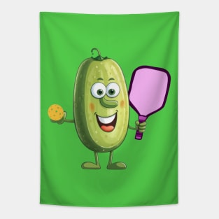 Funny Cartoon Pickleball Player Tapestry