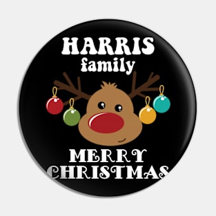 Family Christmas - Merry Christmas HARRIS family, Family Christmas Reindeer T-shirt, Pjama T-shirt Pin