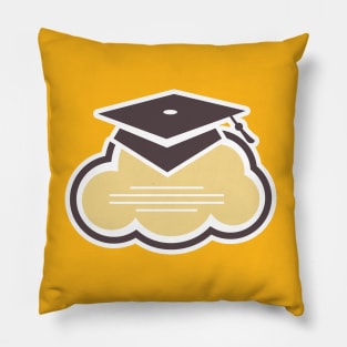 Cloud Report Sticker Logo Design. Vector illustration sticker icon with the concept of a cloud computing system for document management services. Pillow