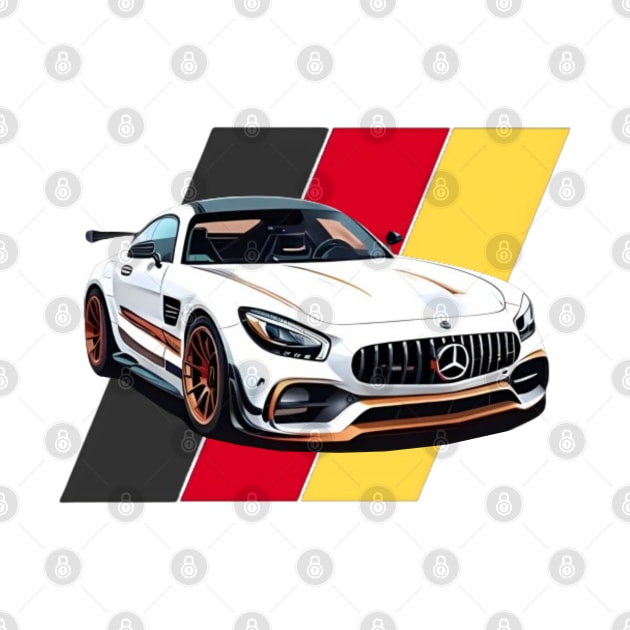 Mercedes amg with germany flag victor art by Auto-apparel