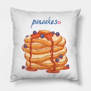 blueberries pancakes hand drawn Pillow