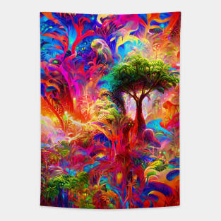 Psychedelic Melting Jungle Tapestry