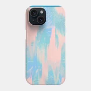 Tropical Rain / Abstract Exotic Leaves, Pastel Colors Phone Case