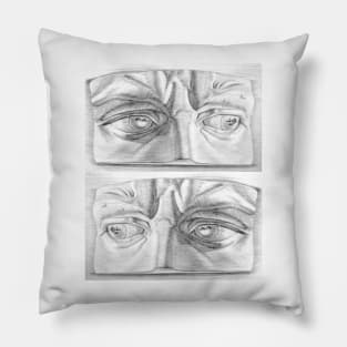 Michelangelo's Sculpture Eyes Drawing Pillow