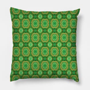 Abstract Green Circle Elements Pattern Pillow