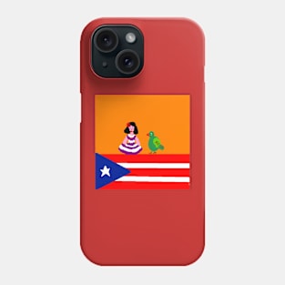 Sporty Puerto Rico Design on Red Background Phone Case