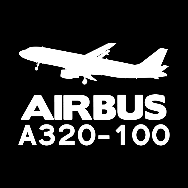 Airbus A320-100 Silhouette Print (White) by TheArtofFlying