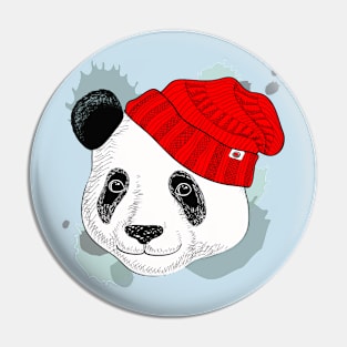 Panda Knitted Hat Pin