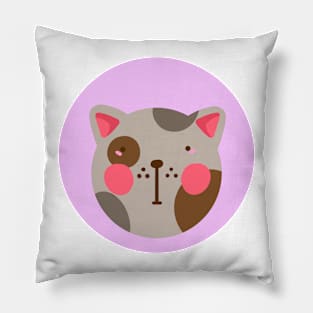 cute silly drawn kitty cat design 3 Pillow