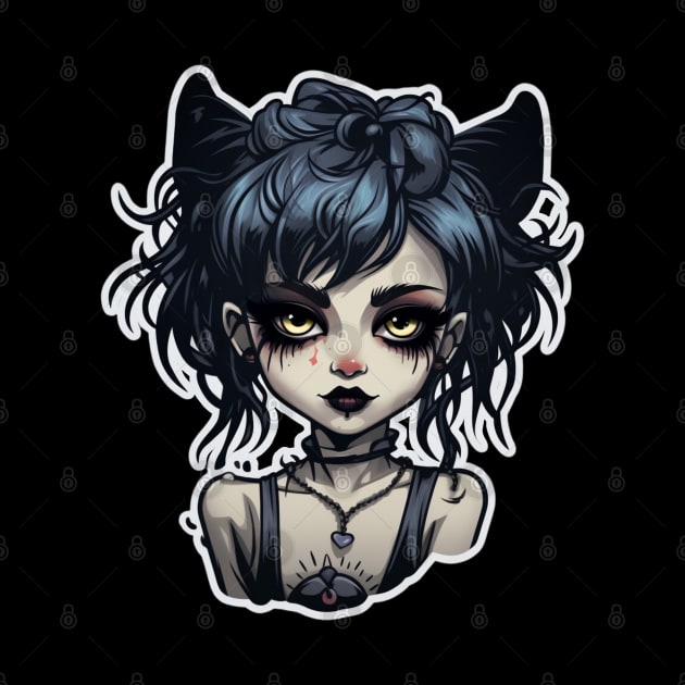 Goth Waifu Cat Girl by Nightarcade