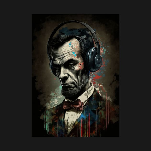 Lincoln with Headphones II by Durro