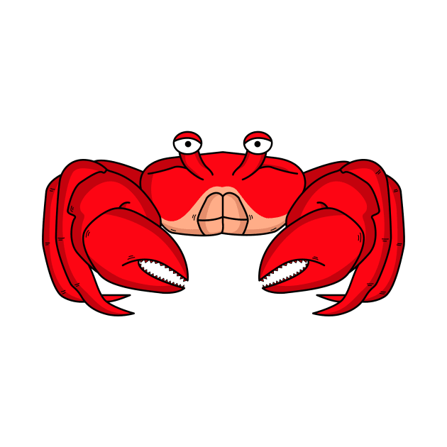 Cute red crab cartoon illustration by Cartoons of fun