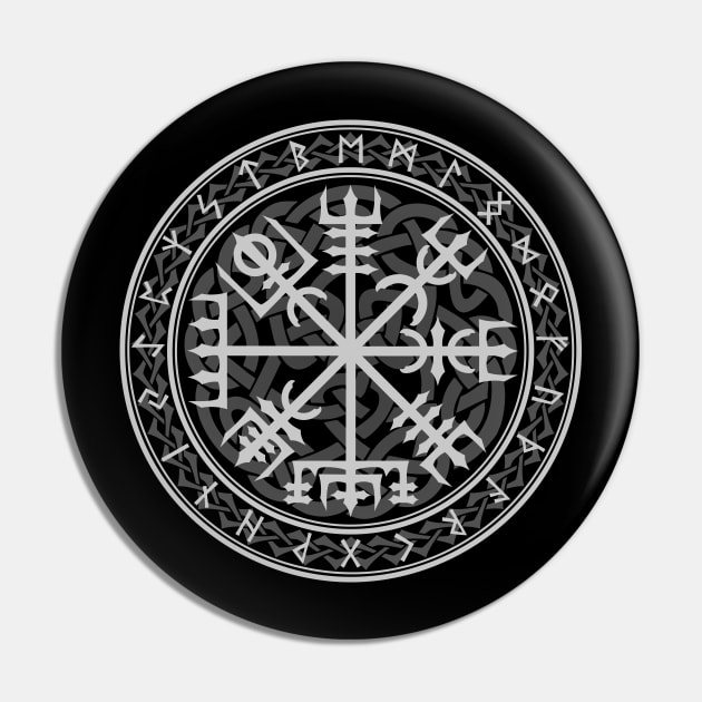 Vegvisir in Gray Pin by RavenWake