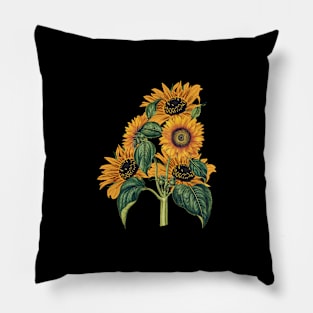 Sunflower Retro Vintage Positive Minimalist Flora Pillow