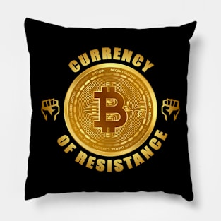 Currency of resistance. Bitcoin. Crypto. Pillow