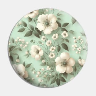 White Flowers Pin