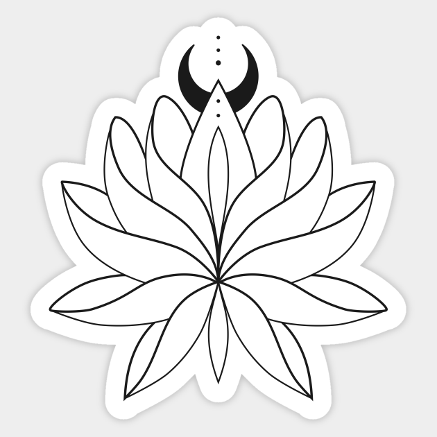 Lotus and Moon Tattoo - Yoga Clothes - Sticker | TeePublic Lotus and Moon Tattoo - Yoga Clothes - Sticker | TeePublic