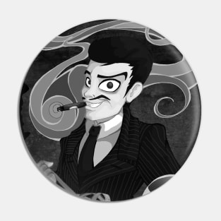 Classic Gomez Addams- Black and White Pin