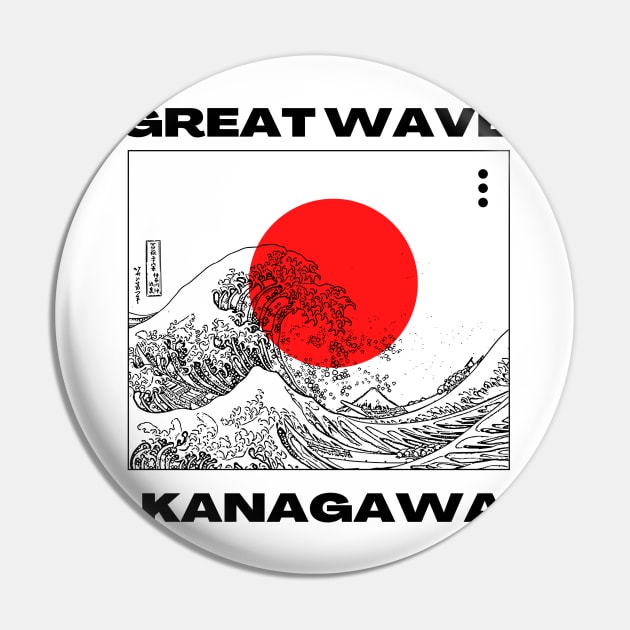 Great Wave Kanagawa Pin by UrbanBlazeStudio