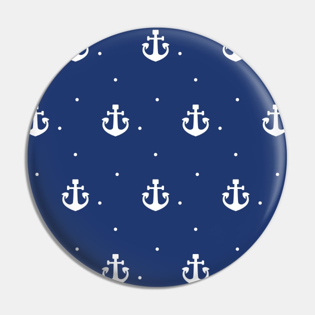 Anchor Pattern Dark Blue Pin by Studio_rhoar