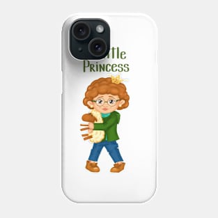 Cute little princess print with a little girl holding a sheep Phone Case