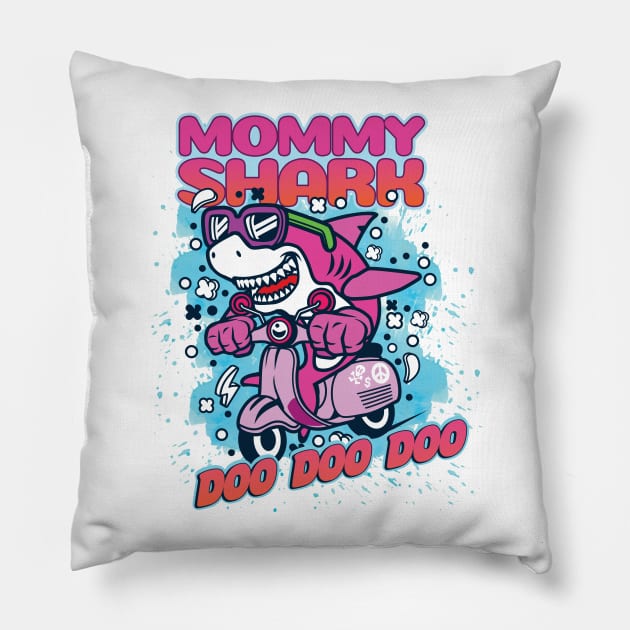 'Mommy Shark Doo Doo' Awesome Shark Matching Family Pillow by ourwackyhome