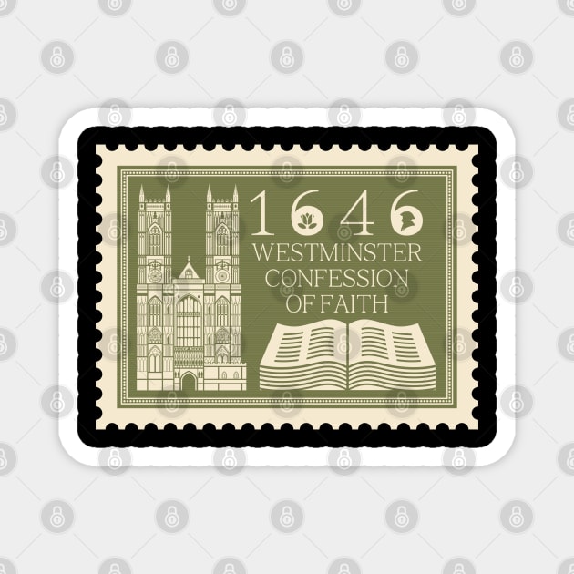 Reformed christian art. 1646 The Westminster Confession of Faith. Magnet by Reformer