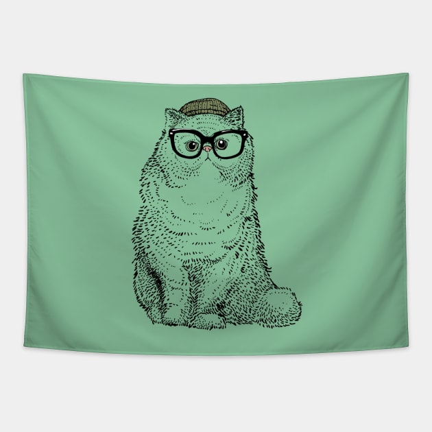 hipster Cat cat Tapestry by huebucket