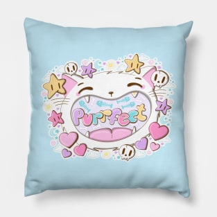 Purrfect cute cat in kawaii style Pillow