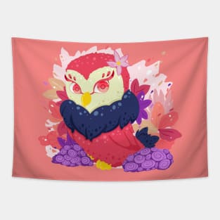 The little red lady owl with pattern- for Men or Women Kids Boys Girls love owl Tapestry