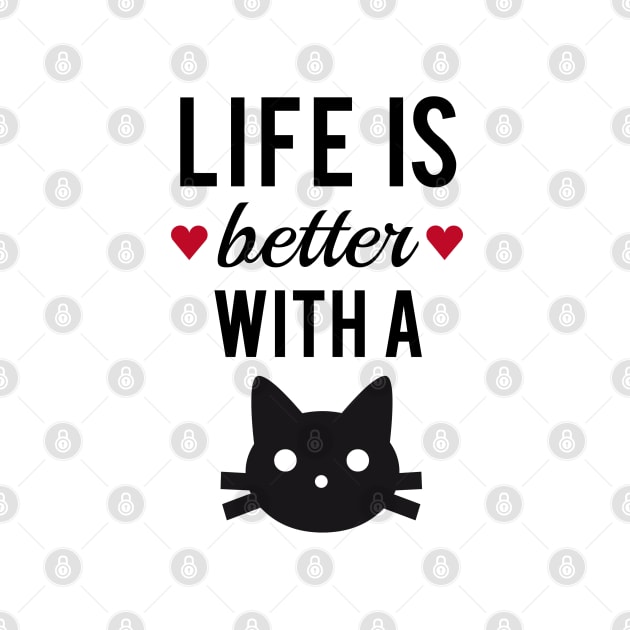 Life is better with a cat, text design, word art by beakraus