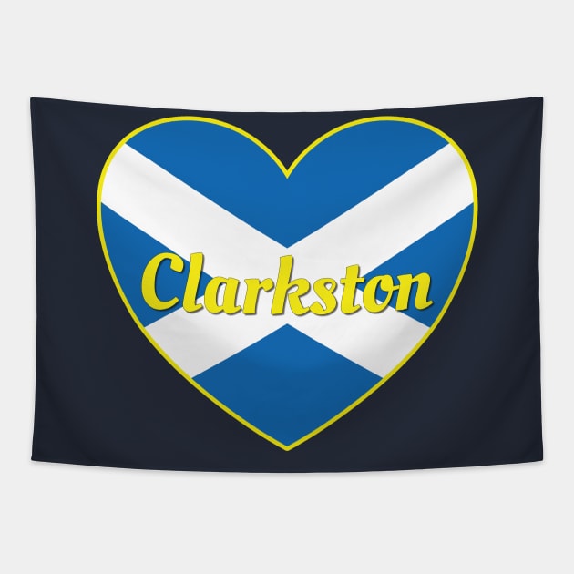 Clarkston Scotland UK Scotland Flag Heart Tapestry by DPattonPD