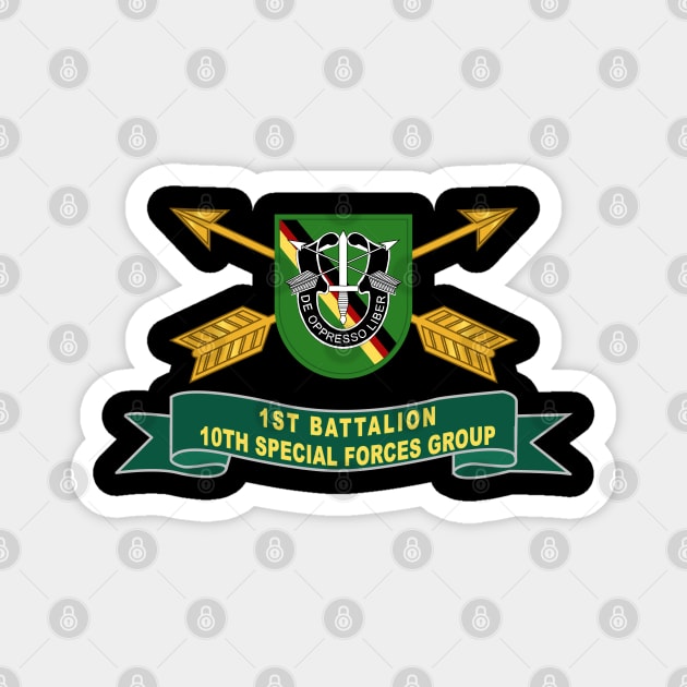 1st Battalion, 10th Special Forces Group - 2 Rows Cbo - Flash w Br - Ribbon X 300 Magnet by twix123844