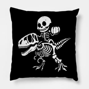 Skeleton & T-Rex Pillow