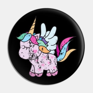 Retro Vintage Grunge Valentine's Day Unicorn Pin