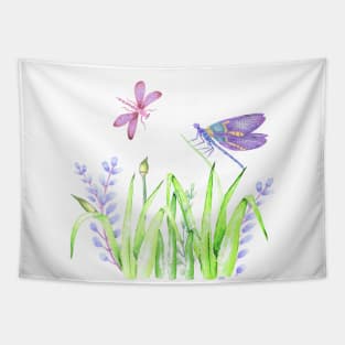 Dragonfly in pink and purple Tapestry