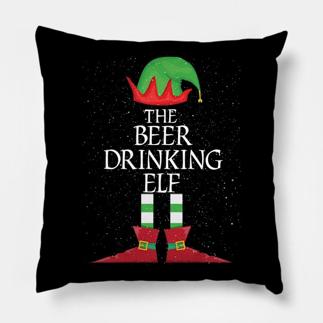 BEER DRINKING Elf Family Matching Christmas Group Funny Gift Pillow by kamahashirt