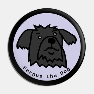 Portrait of Fergus the Dog in a Circle Pin