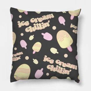 Aesthetic Pink Lemonade Ice Cream Chilli' Logo Design Pillow