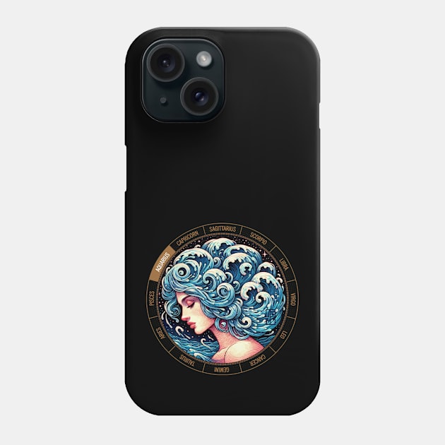 ZODIAC Aquarius - Astrological AQUARIUS - AQUARIUS - ZODIAC sign - Van Gogh style - 4 Phone Case by ArtProjectShop