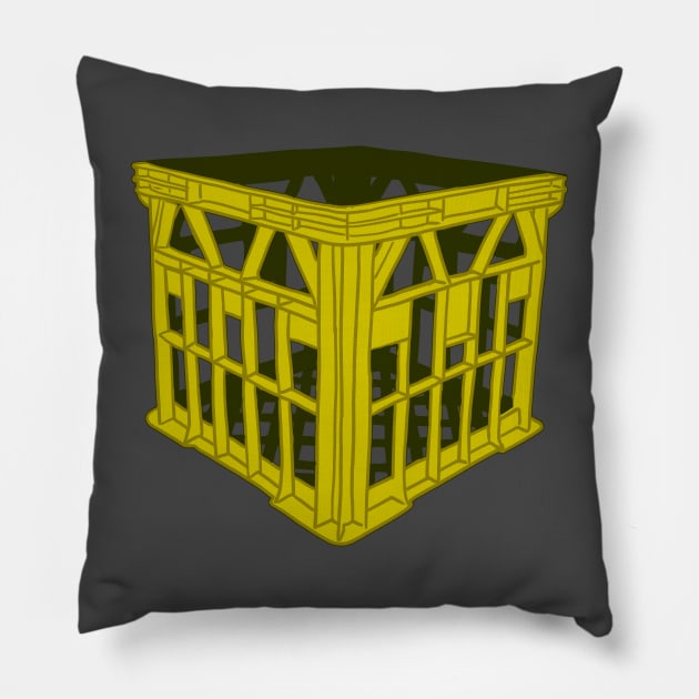 Yellow Milk Crate Pillow by Harley Warren