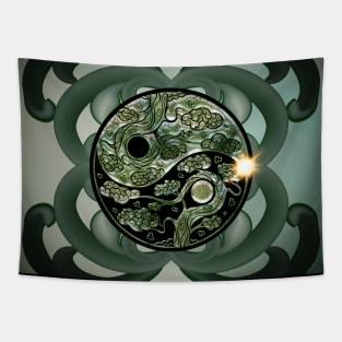 Elegant sign yin and yang Tapestry