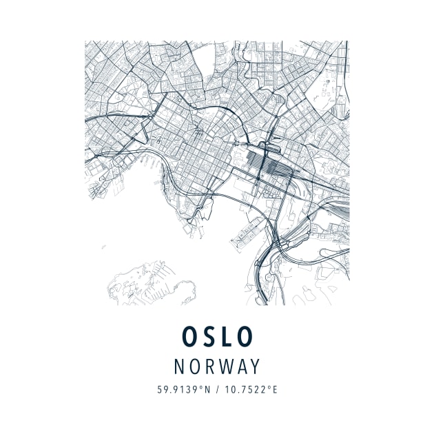 oslo norway simple map by boy cartograph