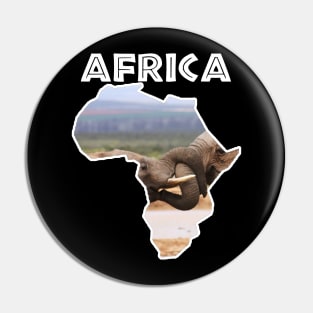 African Wildlife Continent Elephant Tussle Pin