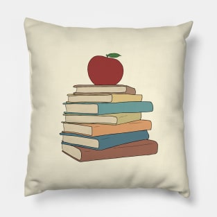 Apple on Book Stack - Red Apple & Books - Stack of Books with Apple Pillow