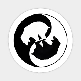 Pooping Bear Yin Yang Magnet