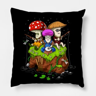 Hippie Magic Mushrooms Pillow